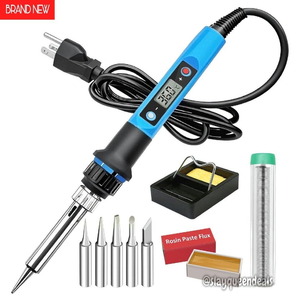 80W Digital Soldering Iron Kit Fast Heat Adjustable Temperature Electronics